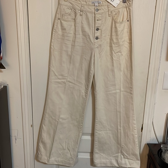 Cream denim highrise flare pants - Picture 5 of 5